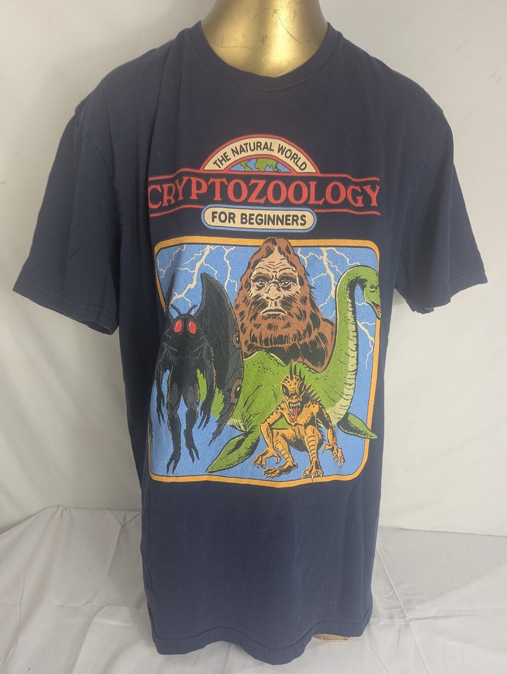 Cryptozoology For Beginners Graphic Tee - Navy Blue Large